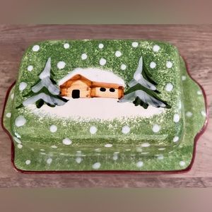 The Cellar Log Cabin Butter Dish